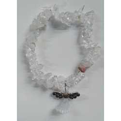 Armband Quarzkristall Mineral-Chip mit Engel