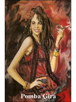 Pomba Gira Plastifizierter Abdruck. 5x7,5cm