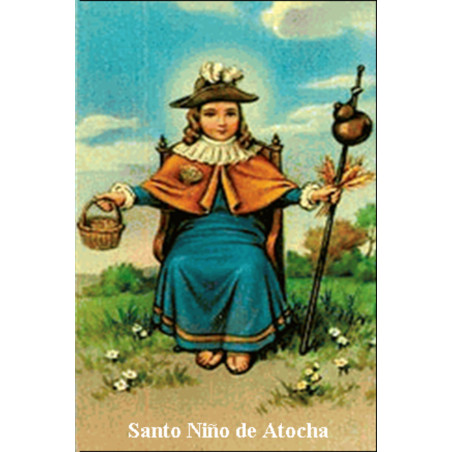 Plastifizierter Abdruck Niño de Atocha 5x7,5cm.
