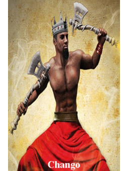 Chango Plastifizierter Abdruck 5x7,5cm.