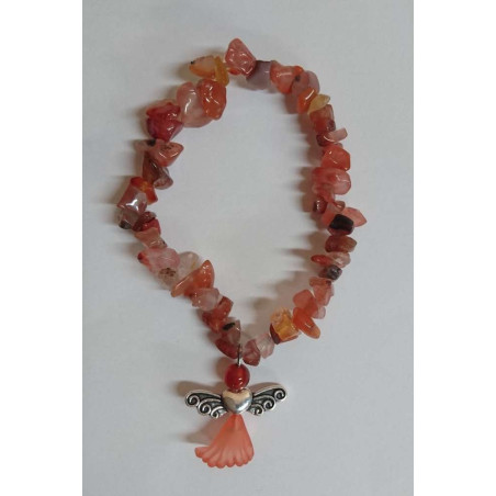 Armband Carneola Mineral-Chip mit Engel