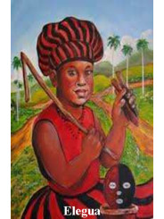 Elegua Plastifizierter Abdruck 5x7,5cm.