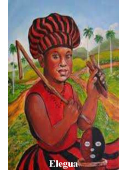 Elegua Plastifizierter Abdruck 5x7,5cm.