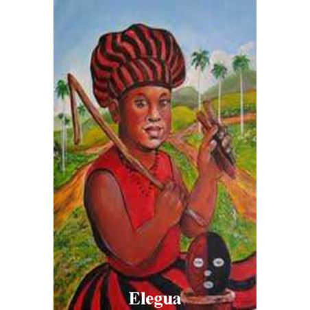 Elegua Plastifizierter Abdruck 5x7,5cm.