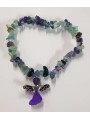 Armband Grüner Fluorit Mineral-Chip mit Engel