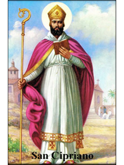 St. Cyprian Plastifizierter Abdruck. 5x7,5cm