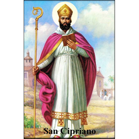 St. Cyprian Plastifizierter Abdruck. 5x7,5cm