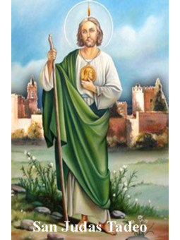 St. Jude Thaddäus Plastifizierter Abdruck. 5x7,5cm