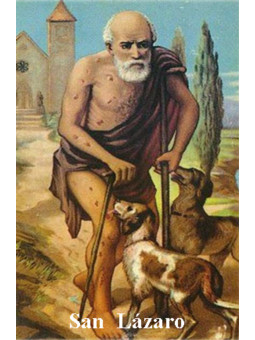 St. Lazarus Plastifizierter Abdruck. 5x7,5cm