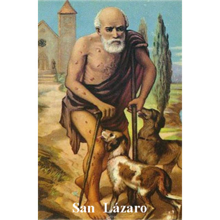 St. Lazarus Plastifizierter Abdruck. 5x7,5cm