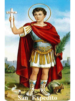 St. Expeditus Plastifizierter Abdruck. 5x7,5cm