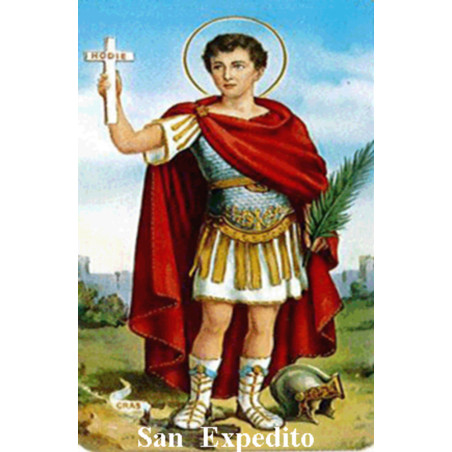 St. Expeditus Plastifizierter Abdruck. 5x7,5cm
