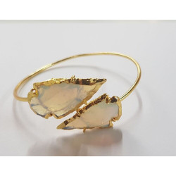 Goldenes Armband Pfeilspitze Blauer Quarz Mineral