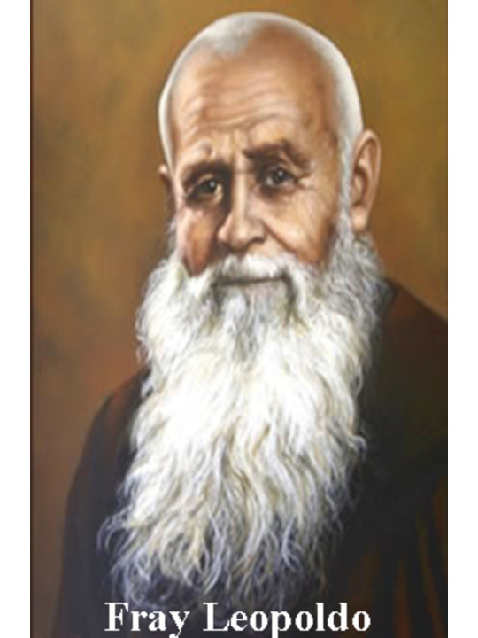 Plastifizierter Abdruck Fray Leopoldo. 5x7,5cm
