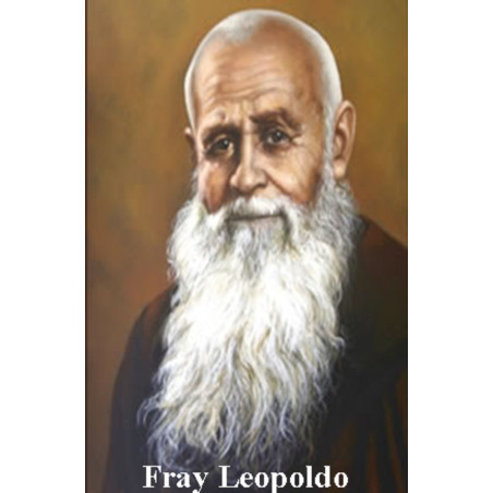 Plastifizierter Abdruck Fray Leopoldo. 5x7,5cm