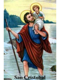 Plastifizierter Abdruck San Cristobal. 5x7,5cm