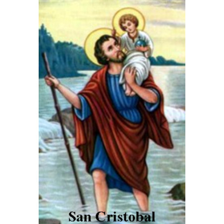 Plastifizierter Abdruck San Cristobal. 5x7,5cm