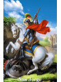 St. George Plastifizierter Abdruck. 5x7,5cm