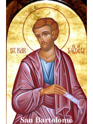 St. Bartholomäus Plastifizierter Abdruck. 5x7,5cm