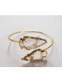 Goldenes Armband Pfeilspitze Transparentes Quarz-Mineral