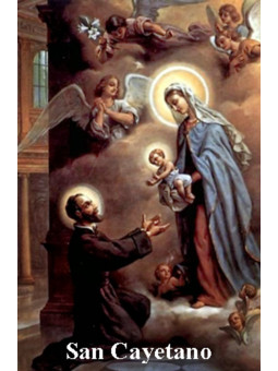 Plastifizierter Abdruck San Cayetano. 5x7,5cm