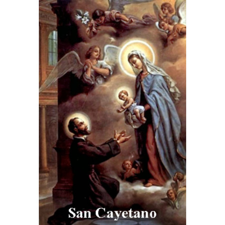 Plastifizierter Abdruck San Cayetano. 5x7,5cm