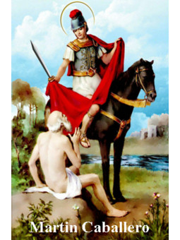 Plastifizierter Abdruck Sankt Martin Ritter 5x7,5cm