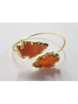 Goldenes Armband Pfeilspitze Orange Quarz Mineral