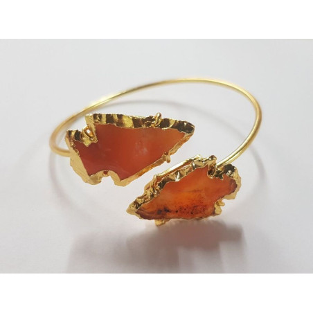 Goldenes Armband Pfeilspitze Orange Quarz Mineral