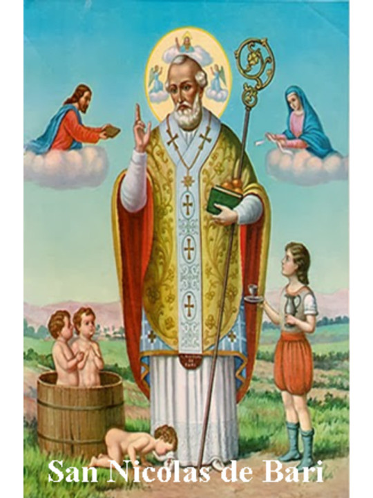 Heiliger Nikolaus von Bari Plastifizierter Abdruck. 5x7,5cm