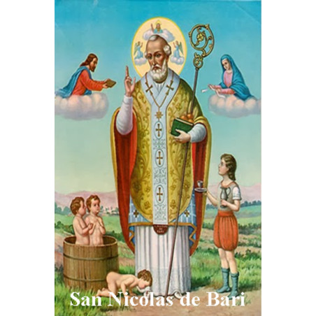 Heiliger Nikolaus von Bari Plastifizierter Abdruck. 5x7,5cm