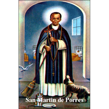 St. Martin de Porres Plastifizierter Abdruck. 5x7,5cm