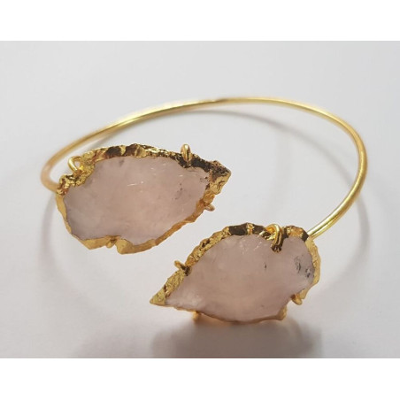 Goldenes Armband Pfeilspitze Rosenquarz Mineral