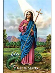 Heilige Martha  Plastifizierter Abdruck. 5x7,5cm