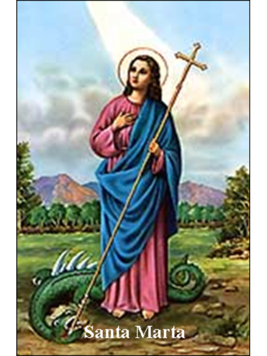 Heilige Martha  Plastifizierter Abdruck. 5x7,5cm