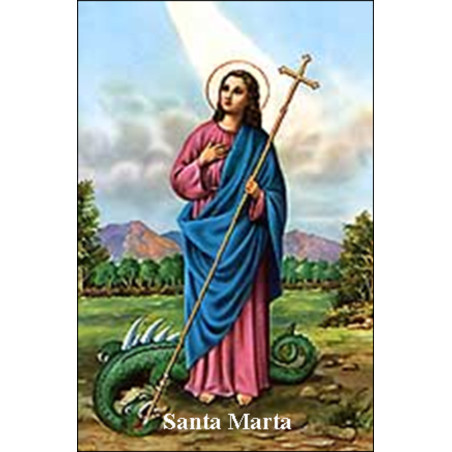Heilige Martha  Plastifizierter Abdruck. 5x7,5cm