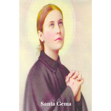 St. Gemma Plastifizierter Abdruck. 5x7,5cm