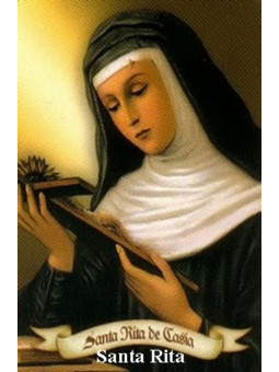 Plastifizierter Abdruck von Santa Rita 5x7,5cm.