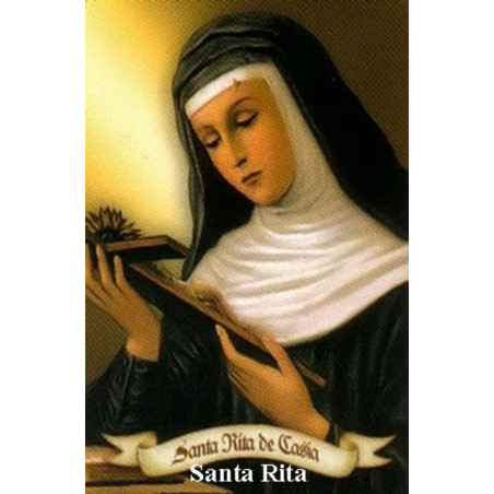 Plastifizierter Abdruck von Santa Rita 5x7,5cm.