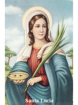 Plastifizierter Abdruck von Santa Lucia, 5x7,5cm.