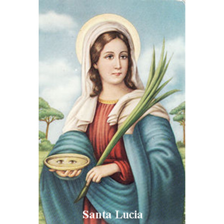 Plastifizierter Abdruck von Santa Lucia, 5x7,5cm.