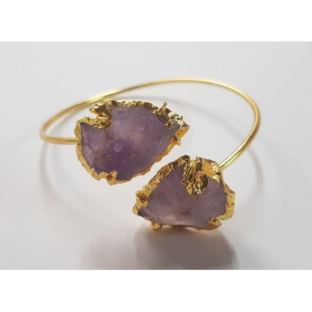 Goldenes Armband Pfeilspitze Mineral Amethyst