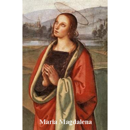 Plastifizierter Abdruck von Maria Magdalena, 5x7,5cm.
