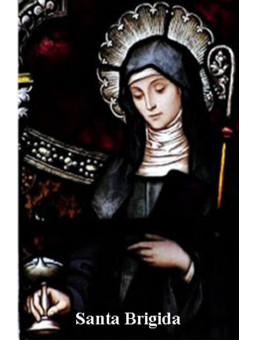 Plastifizierter Abdruck von Santa Brigida, 5x7,5cm.