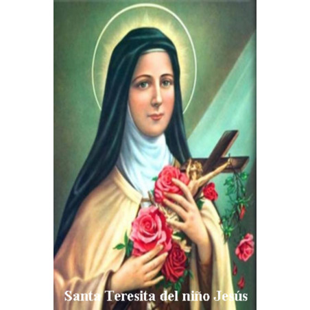 Plastifizierter Abdruck Heilige Therese vom Jesuskind. 5x7,5cm