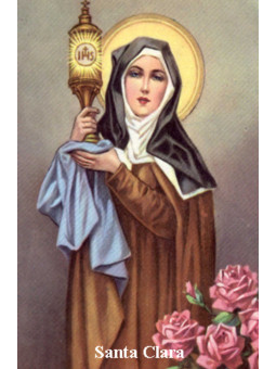 Plastifizierter Abdruck von Santa Clara, 5x7,5cm.