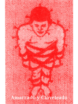 Plastifizierter Abdruck, gebunden und genagelt. 5x7,5cm