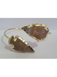 Goldenes Armband Pfeilspitze Mineral Jaspis