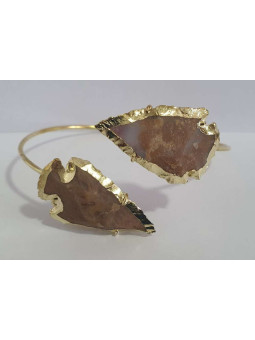 Goldenes Armband Pfeilspitze Mineral Jaspis