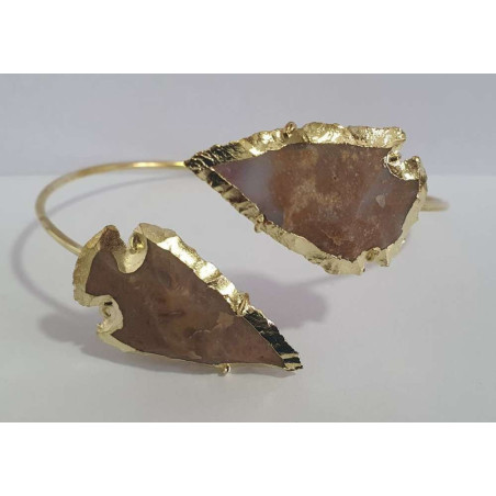Goldenes Armband Pfeilspitze Mineral Jaspis